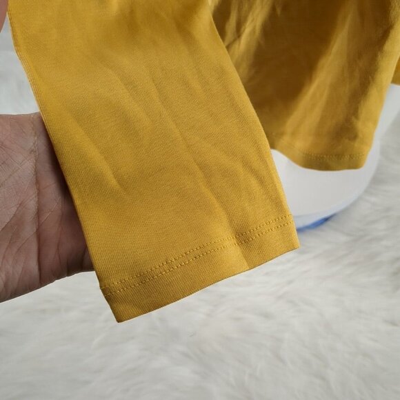 NWT CHARTER CLUB Women Top L(12-14) 100% Pima Cotton Yellow Pullover - Picture 6 of 10
